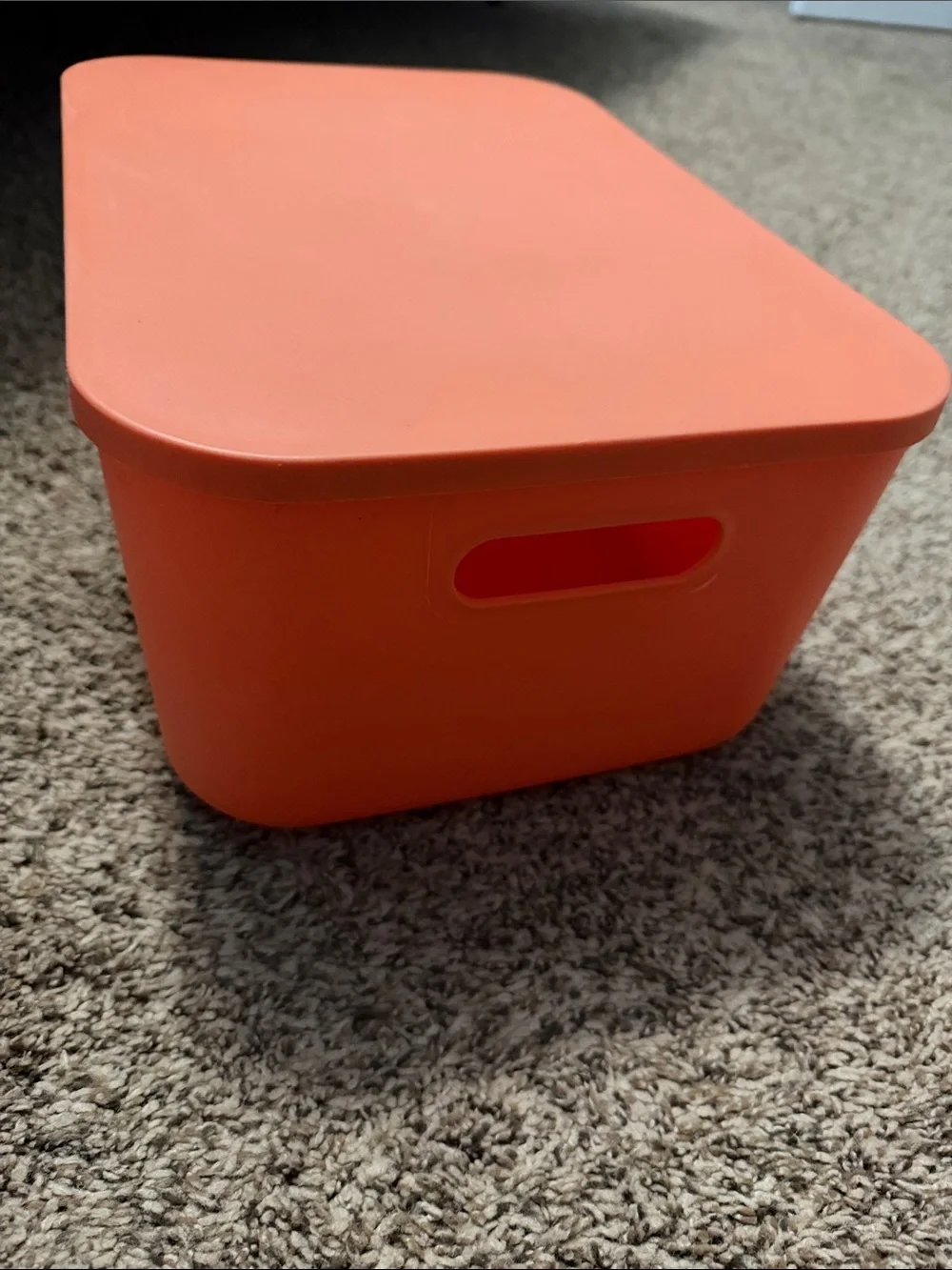 Orange Stackable Organizer Bin w/Fitted Lid 14